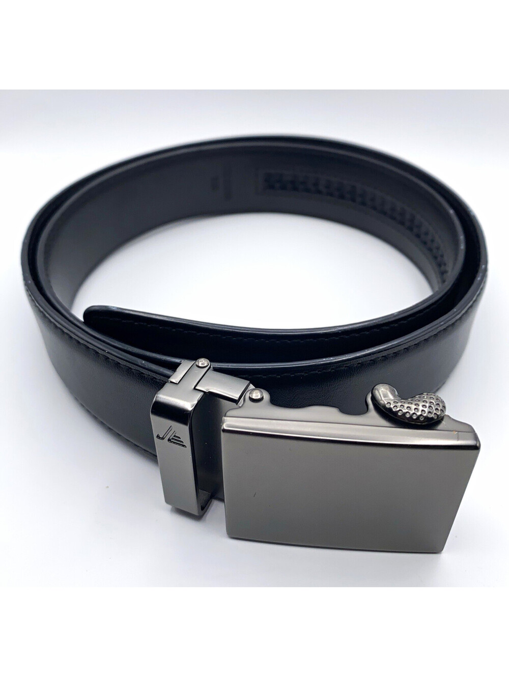 MISSION Men's Black Dress Belt 1.25" Wide Sz 31 Adjustable Metal Buckle Black